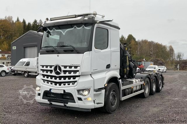 Γερανός τοποθετημένος σε φορτηγό MERCEDES-BENZ Arocs 3253 8x4 Abrollkipper Kran Palfinger 37002