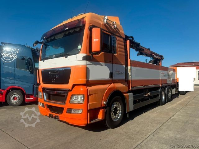 Düz kasa kamyon MAN TGX 26.480*RETARDER*BAUSTOFF*ATLAS KRAN*KOMPLETT