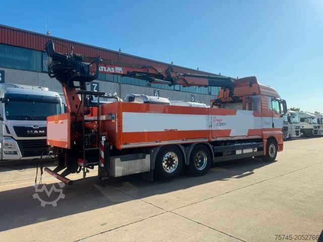 Düz kasa kamyon MAN TGX 26.480*RETARDER*BAUSTOFF*ATLAS KRAN*KOMPLETT