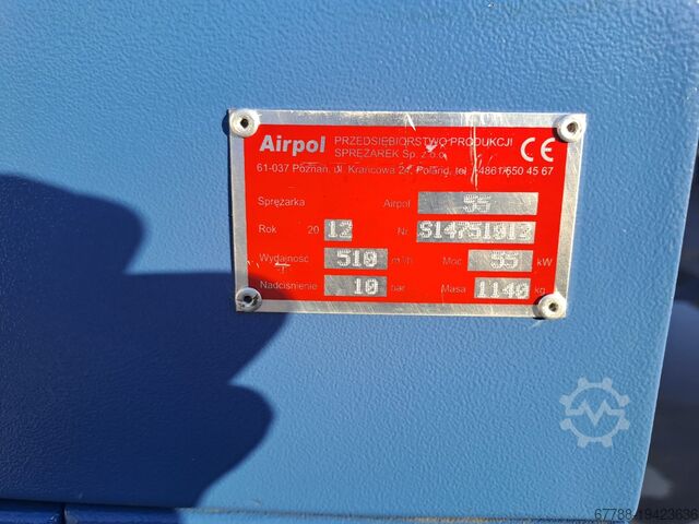 Schroefcompressor AIRPOL 55 kW / 10 bar / 510 m3/h / 2012