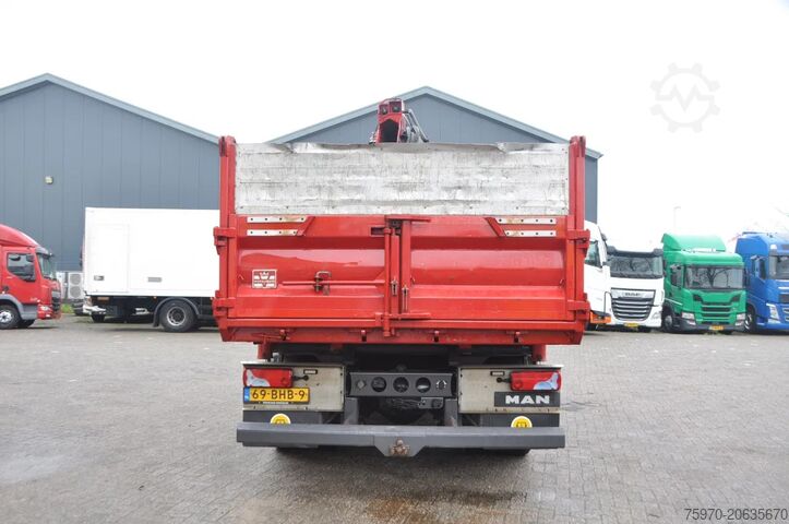 Ribaltabile con gru MAN TGM 18.250 2-SIDE KIPPER  HIAB CRANE  COMPRESSO...