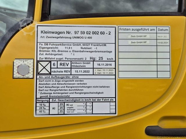 Spezial-LKW MERCEDES-BENZ Unimog U400 4x4 Zweiwege ZAGRO 800t/52 Achsen