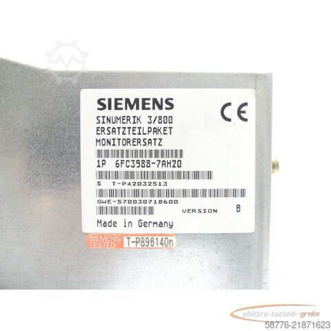 Στοιχείο Siemens SINUMERIK 6FC3988-7AH20 Monitor Version: B SN: T-P42032513