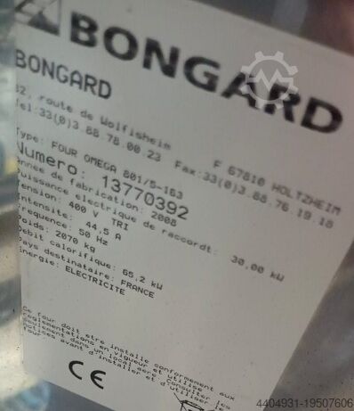 Forno a suolo BONGARD usato, cinque camere e sollevatore BONGARD Omega 801/5.163