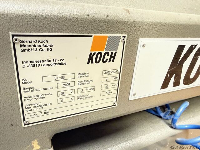 Automatische deuvelinschietmachine Koch DB 80