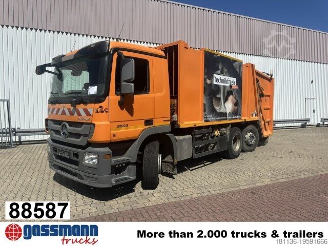 Szemetesautó Mercedes-Benz Actros 2532/41 L 6x2, EEV, Lenkachse, Haller X2C