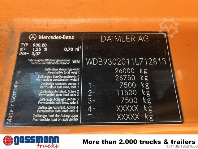 Szemetesautó Mercedes-Benz Actros 2532/41 L 6x2, EEV, Lenkachse, Haller X2C