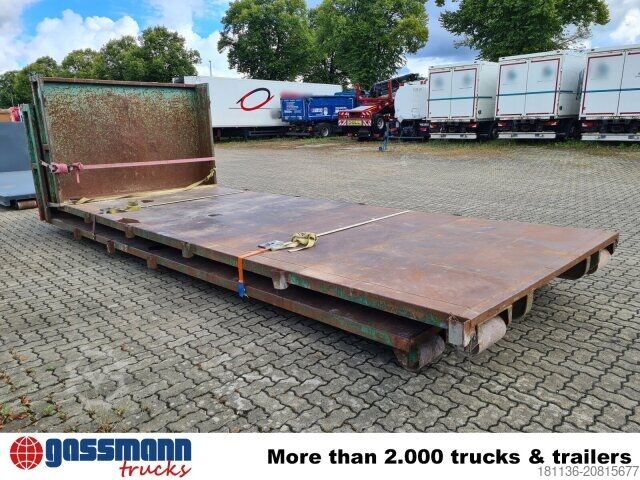 Krogcontainer Abrollplattform mit Stirnwand