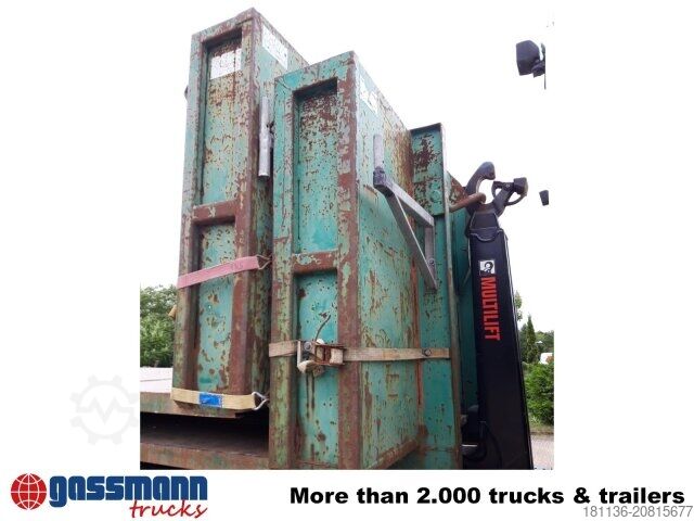 Krogcontainer Abrollplattform mit Stirnwand