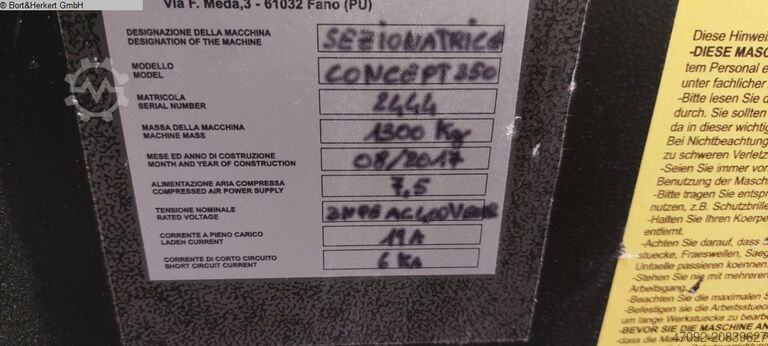 Panel sizing circular saws Fimal Concept 350