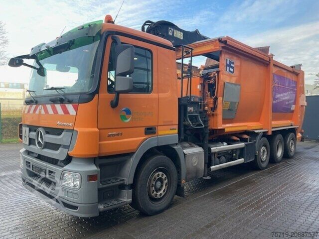 Garbage truck Mercedes-Benz 2541 8x2 Actros HN-Schörling/Hiab Kran/Altglas