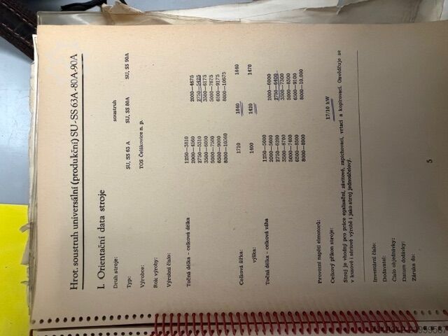 Esztergapad (középpontos) TOS Hostivař SU 80 A