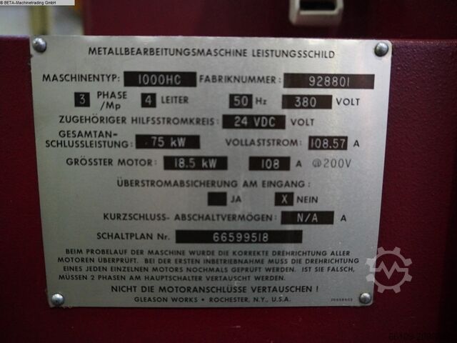 Kúpkerekes marógép – egyenes fogazat GLEASON PHOENIX 1000 HC