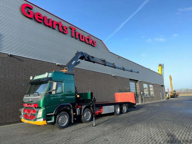Crane truck Volvo FM 500 8X2 OPRIJWAGEN/MACHINE TRANSPORTER + HIA...