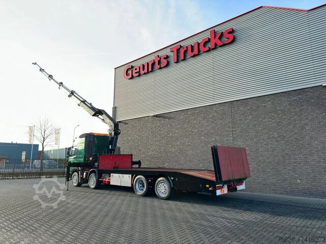 Crane truck Volvo FM 500 8X2 OPRIJWAGEN/MACHINE TRANSPORTER + HIA...