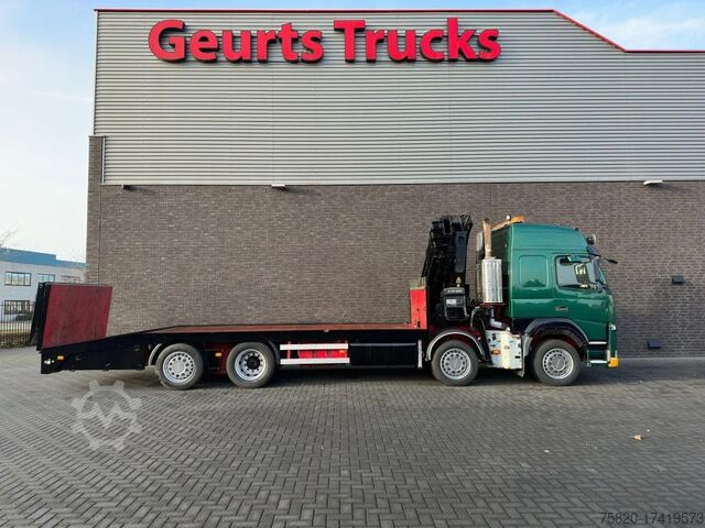 Crane truck Volvo FM 500 8X2 OPRIJWAGEN/MACHINE TRANSPORTER + HIA...