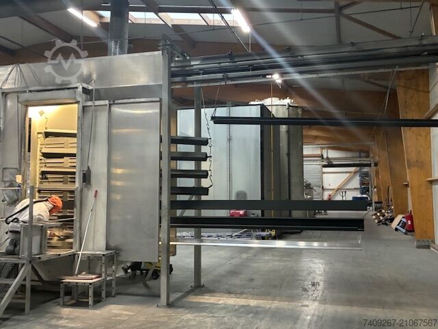 Complete powder coating line 7.2 m BEWAP MACHINE A LAQUER DE TYPE MACRO 6