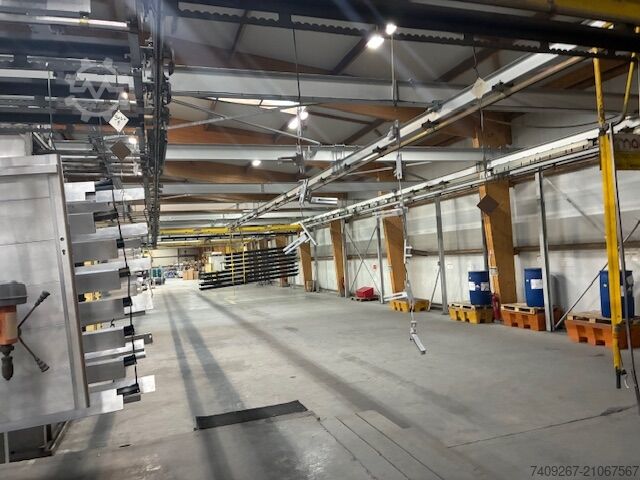 Complete powder coating line 7.2 m BEWAP MACHINE A LAQUER DE TYPE MACRO 6