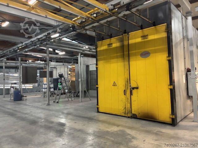 Complete powder coating line 7.2 m BEWAP MACHINE A LAQUER DE TYPE MACRO 6