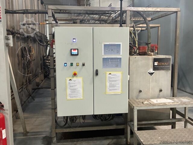 Complete powder coating line 7.2 m BEWAP MACHINE A LAQUER DE TYPE MACRO 6