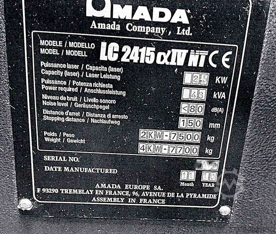CNC mašina za lasersko sečenje Amada LC2414 Alpha IV NT