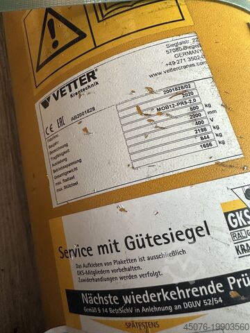Vetter mobiele kolomzwenkkraan MOBILUS Vetter MOB12-PR5-2,0