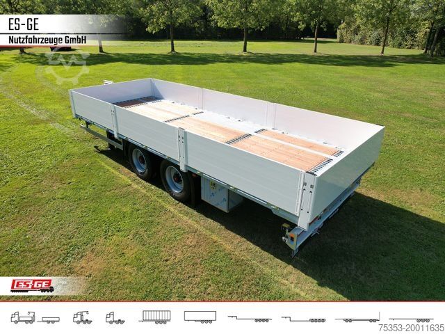 Aanhanger met werkplatform ES-GE Tandem-Anhänger Bordwände, CV, Rungen