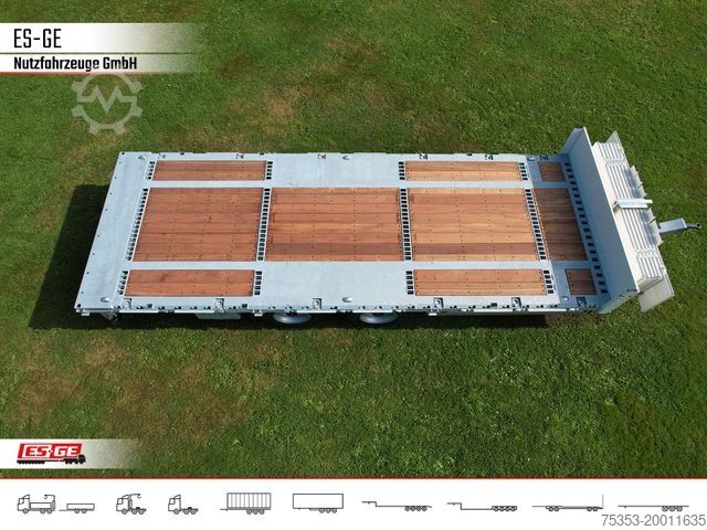 Aanhanger met werkplatform ES-GE Tandem-Anhänger Bordwände, CV, Rungen