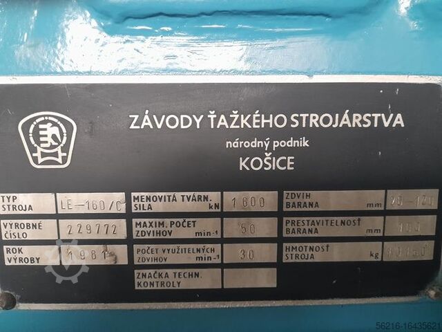 Exzentrische Presse ZTS Kosice LE-160C