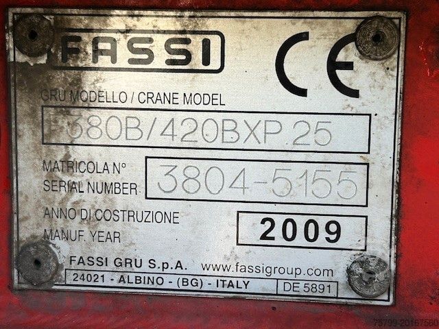 Grúa montada en camión MERCEDES-BENZ 2541 Actros Plattform + FASSI Kran 6X2