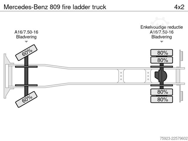 Vatrogasno vozilo Mercedes-Benz 809 fire ladder truck