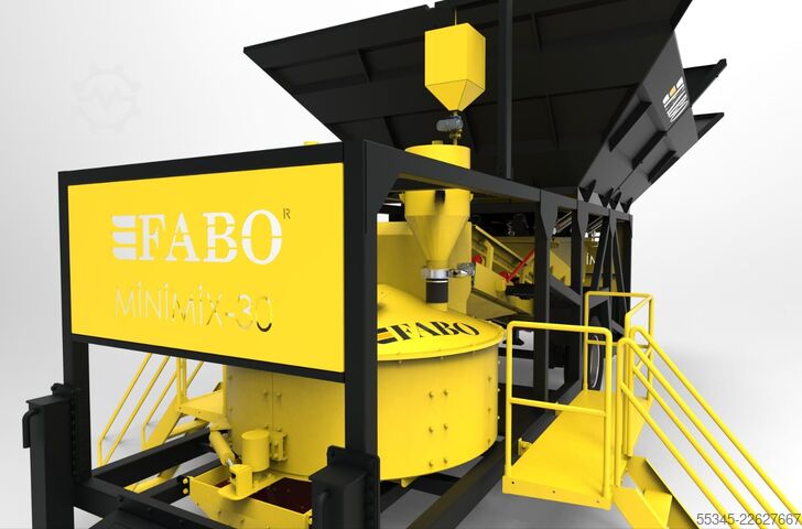 Usina de concreto móvel FABO Mobile Concrete Batching Plant 30 m3/h Mobile Concrete Batching Plant