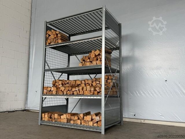 Estantería para leña, estantería de baldas Dexion HI280 / Gitterrostboden / Regallänge: 1,38 lfm.