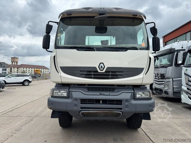 Vrachtauto met open laadbak RENAULT KERAX 460 * PRITSCHE * HMF KRAN 10,2N M *8 X 4*