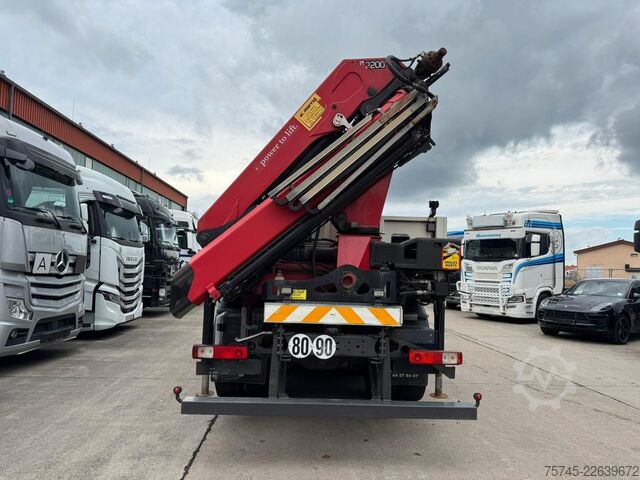 Vrachtauto met open laadbak RENAULT KERAX 460 * PRITSCHE * HMF KRAN 10,2N M *8 X 4*