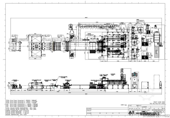 Linha de extrusão de chapas coextrudadas em 3 camadas Fong Kee International Machinery TSE-90/150/150-2400