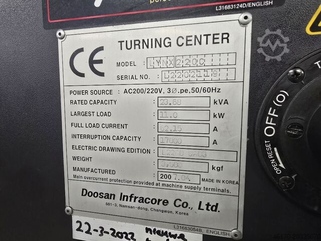 CNC Draaibank Daewoo Lynx 2200