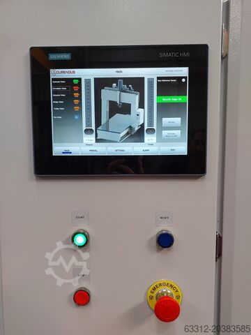 Prensa enderezadora hidráulica de pórtico Hidrobrasil 200 T Richtpresse Portalbauweise