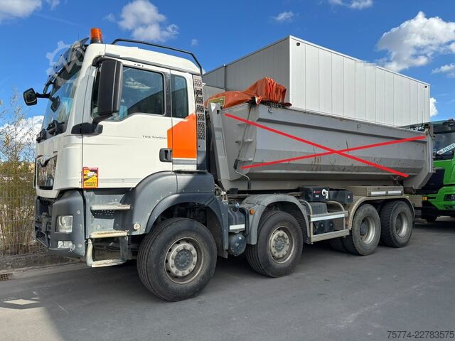 Camion scarrabile MAN TGS 41.480/8x4/Abroller HIAB KNICKARM