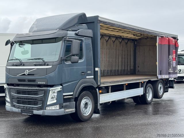 Plattewagen met zeil VOLVO FM 410 / LBW / 2 x AHK / LENKACHSE / 19 PAL