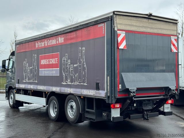 Plattewagen met zeil VOLVO FM 410 / LBW / 2 x AHK / LENKACHSE / 19 PAL
