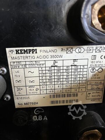 Installation de soudage KEMPPI Master TIG 3500