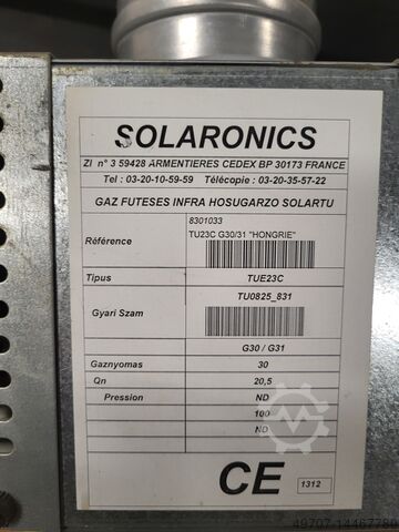 Halverwarming donkere radiatoren Solaronics TU.E 23 Gas-fired black radiant tube heater