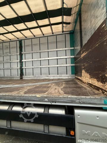 Camión plataforma con toldo MAN TGX 18.460 * * MOTORSCHADEN *