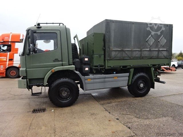 Flatbed truck with tarp MERCEDES-BENZ 1018 Atego II 4x4 Pritsche/ Plane