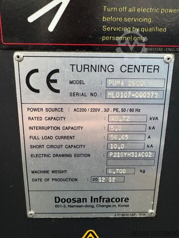 CNC turning and milling center DOOSAN Puma 2600L