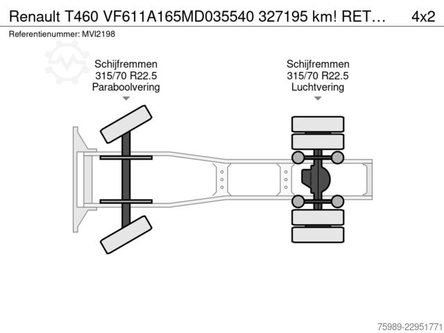 Standard-SZM Renault T460 VF611A165MD035540  327195 km! RETARDER, PT...