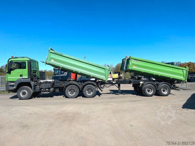 Tresidet tipvognstrailer MEILLER ca. 11m³ 3-Seiten Stahltandemkippanhänger