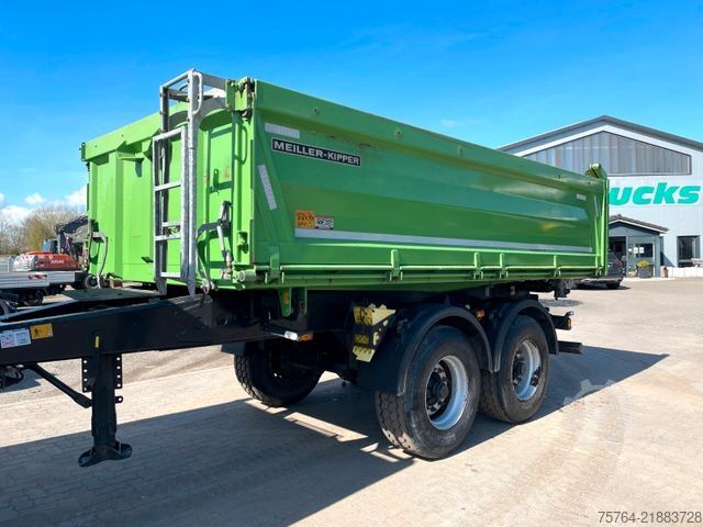 Tresidet tipvognstrailer MEILLER ca. 11m³ 3-Seiten Stahltandemkippanhänger