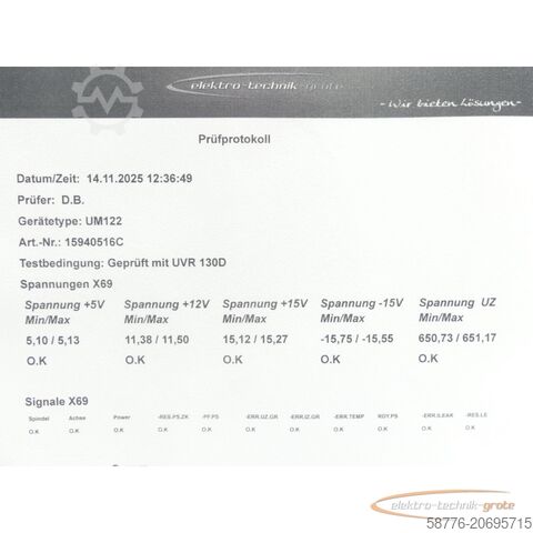 Component Heidenhain UM 122 ID 325 004-02 SN15940516C im Austausch (Exchange)